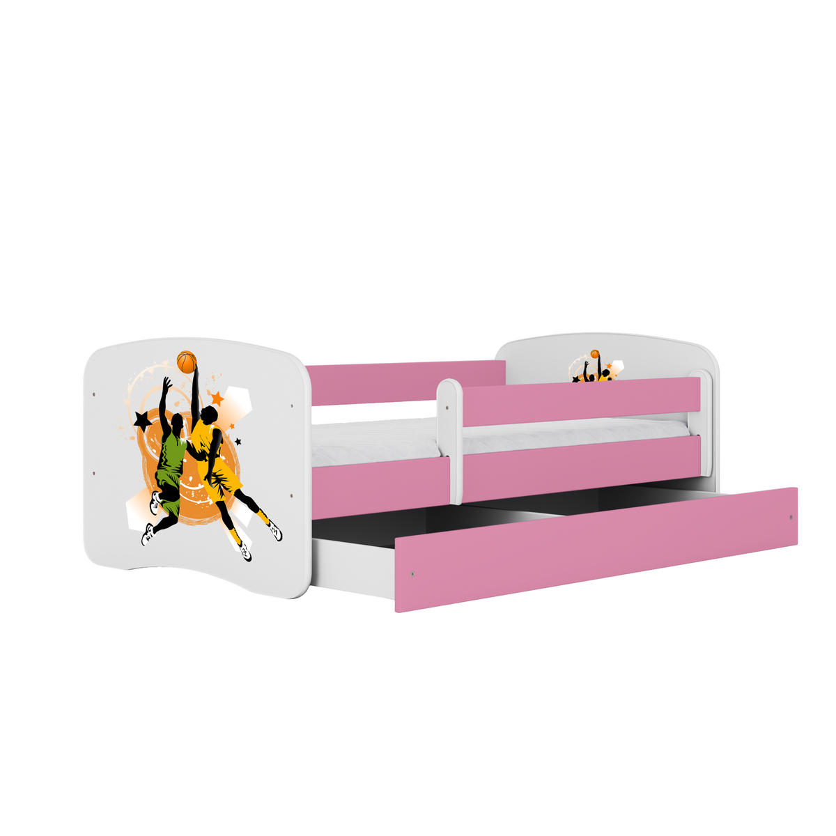 KINDERBETT Basketball mit Schublade 140/70 80/61/144 - Rosa, Holzwerkstoff (70/140cm) - RAUMHIRSCH FURNITURE