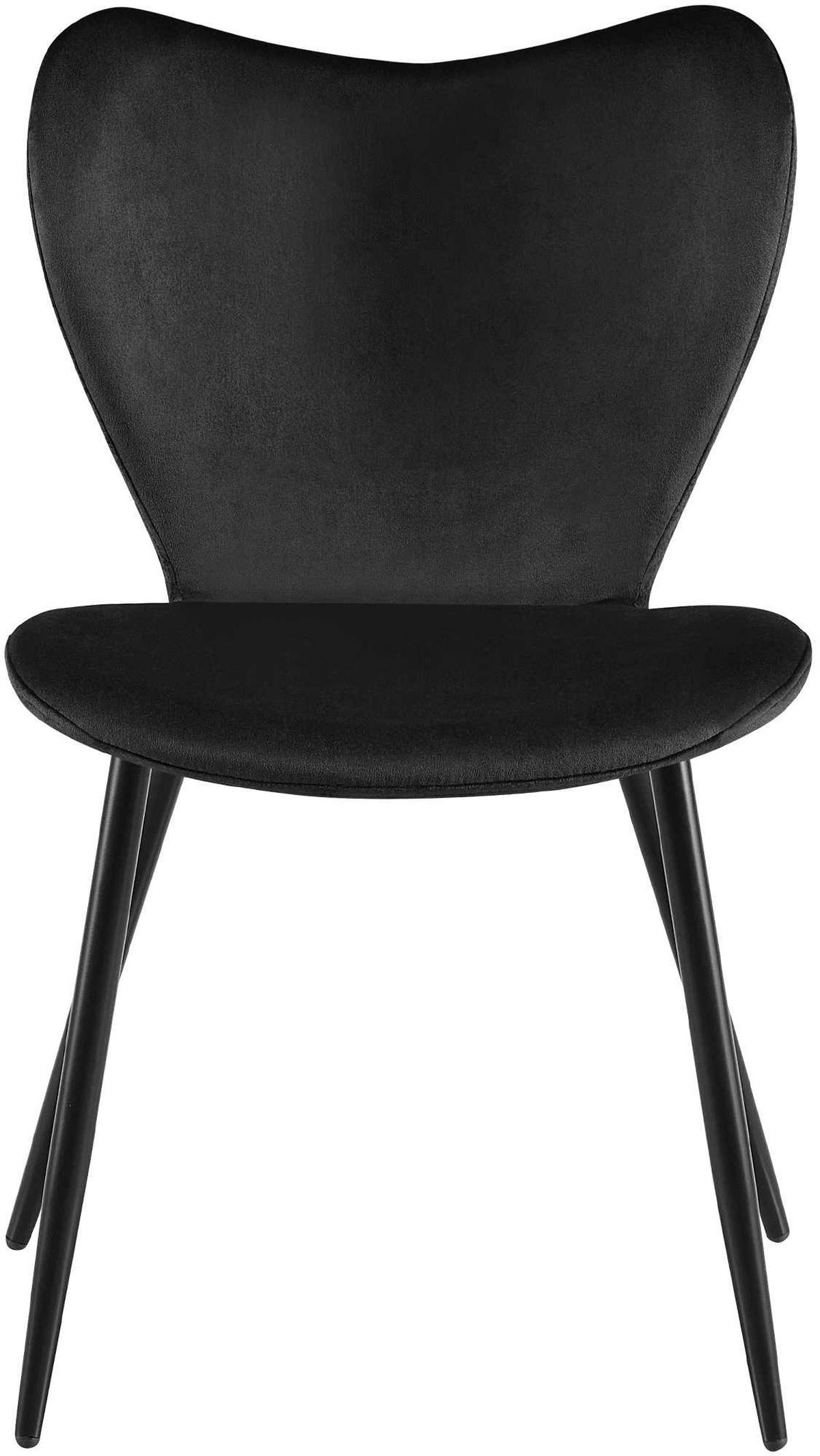 ESSZIMMERSTUHL Samt Schwarz - Schwarz, Textil/Metall (50/80/58cm) - CLP