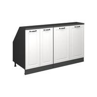 KÜCHENSCHRANK FÜR DACHSCHRÄGEN R-Line Weiß Landhaus 140 cm 2er Set Schrankkorpuss 60 cm Tiefe - Anthrazit/Weiß, Holzwerkstoff (140/83.8/60cm) - Vicco
