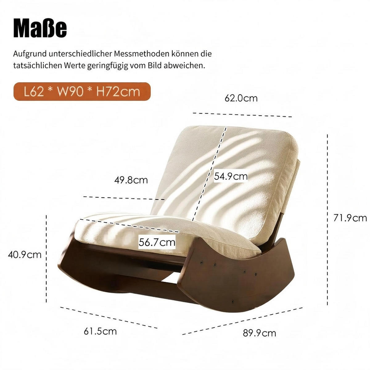 SCHAUKELSTUHL 2-teiliges Set Weiß Cord - Weiß, Textil (61.5/71.9/90cm) - Oxeza