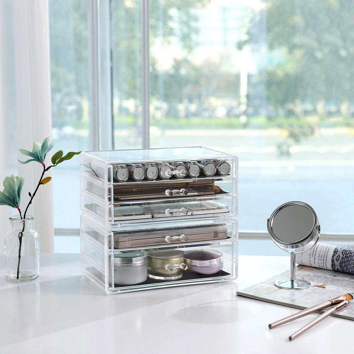 KOSMETIK-ORGANIZER - Schwarz, Kunststoff (22/14/24cm) - Hansiro
