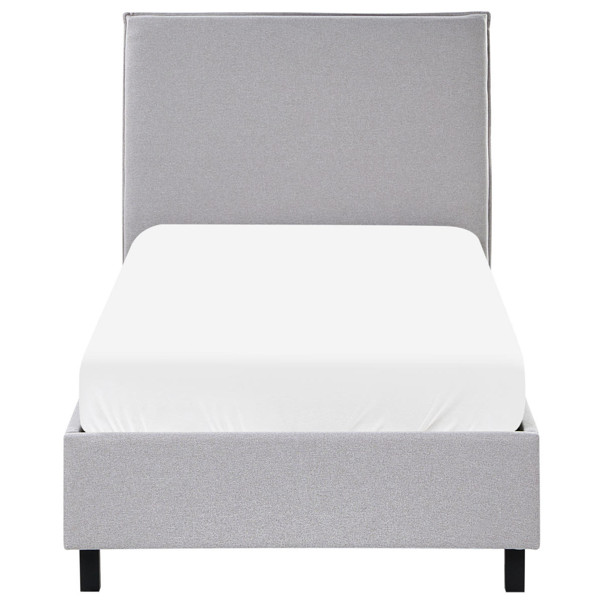 BETT mit Lattenrost 90/200 cm Stoff Hellgrau Sennez - Hellgrau, Textil (90/200cm) - Beliani