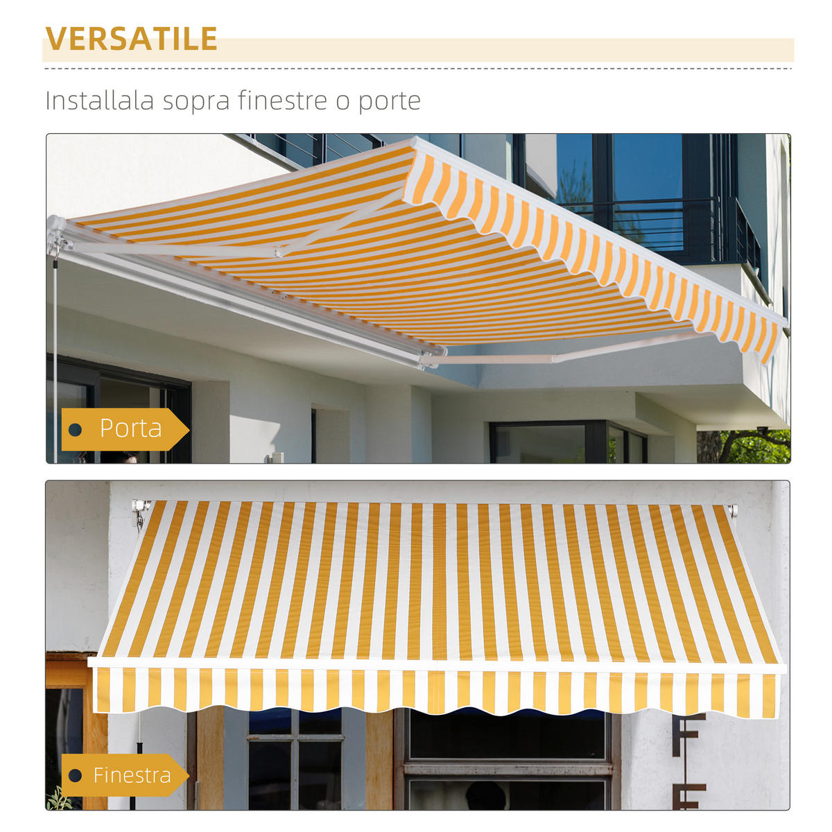 MARKISE DE-13907 manuell 295/245 cm, Winkel 45°-85° Orange - Orange, Metall (245/1/295cm) - ComfortXL