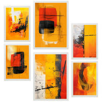 POSTER Set Mit 6 Schwarz weiße geometrische Muster A3 & A4 Weißer Rahmen - Weiß, Papier (29/3cm) - Nacnic