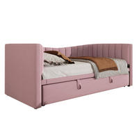 POLSTERBETT 90/200 cm in Rosa aus Samt mit Ziehbett - Rosa, Textil (180/200cm) - Flora Grace