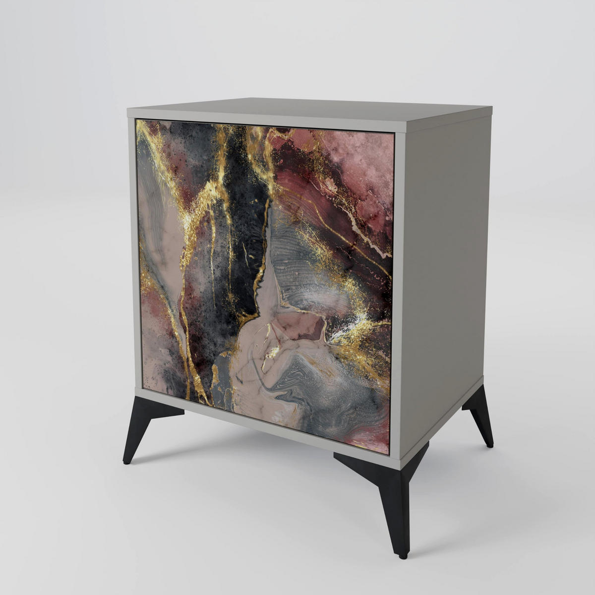 SIDEBOARD GOLDEN TIDES, Grau, 57,5x42x57,5 cm, Ohne Füße - Multicolor/Grau, Holzwerkstoff (57.5/57.5/42cm) - SpaceRebels