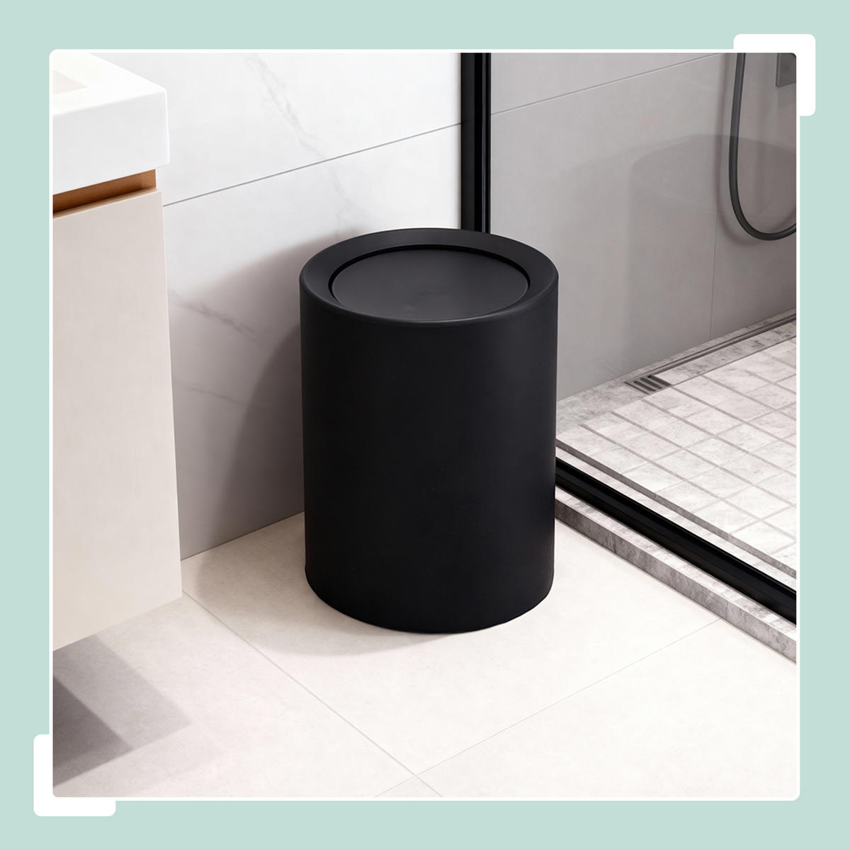 MÜLLEIMER - Schwarz, Kunststoff (26/31.5/26cm) - Relaxdays