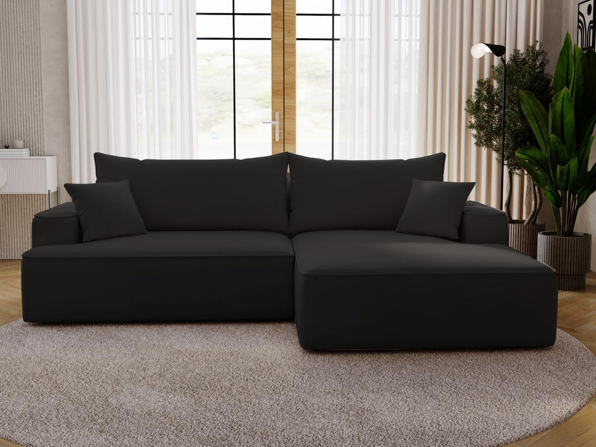 ECKSOFA California Schwarz Rechts - Schwarz, Holz/Textil (270/165cm) - Graingold