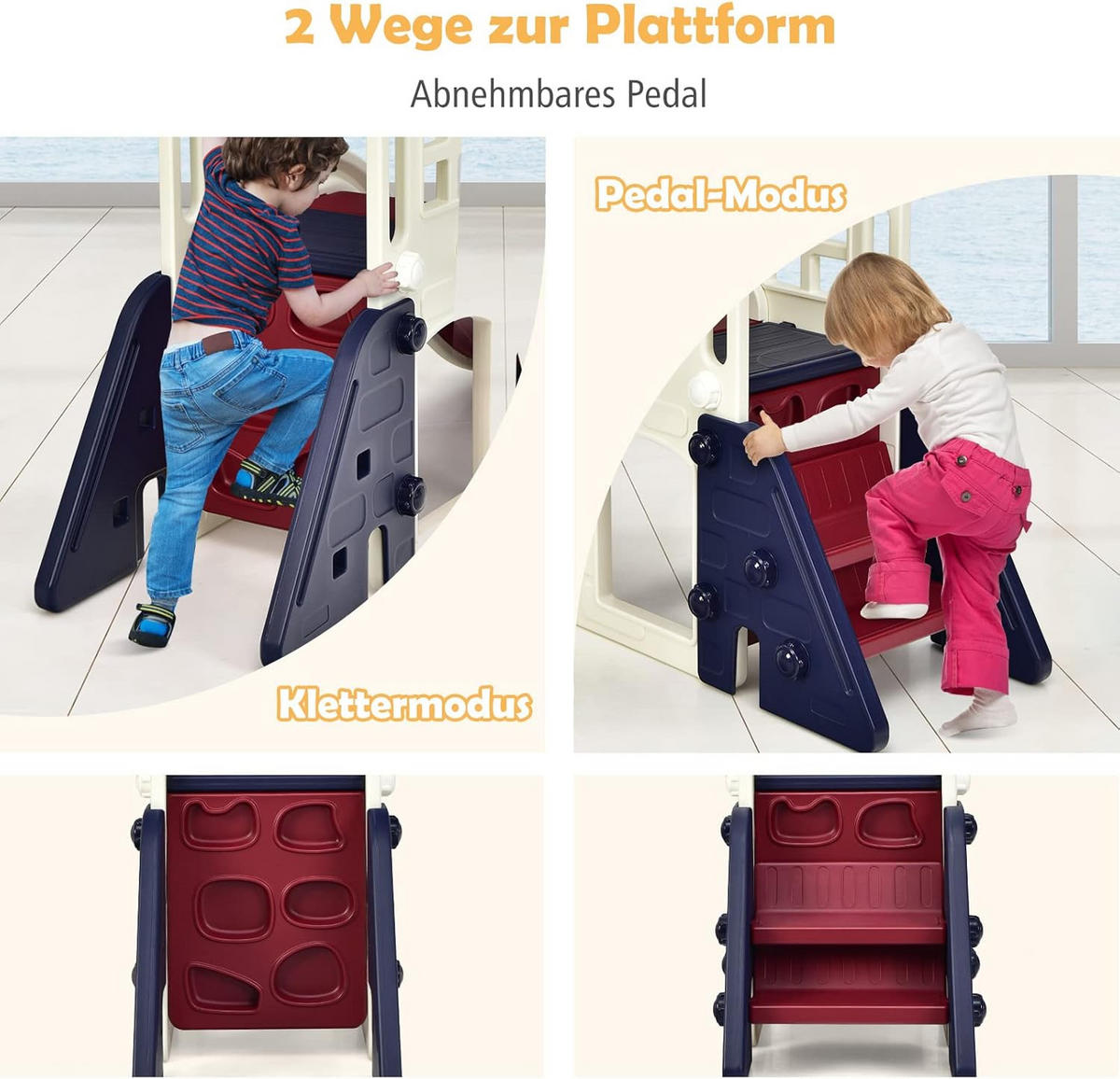 SPIELPLATZ 6 in 1 Kinder Blau - Blau, Kunststoff (83/98/190cm) - COSTWAY