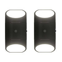 LED Nachtlicht mit Dämmerungssensor & Bewegungsmelder, Up&Down Licht für Steckdose 2er-Set Rund-Schwarz - Schwarz, Kunststoff (8.4/5.1/9.9cm) - Northpoint