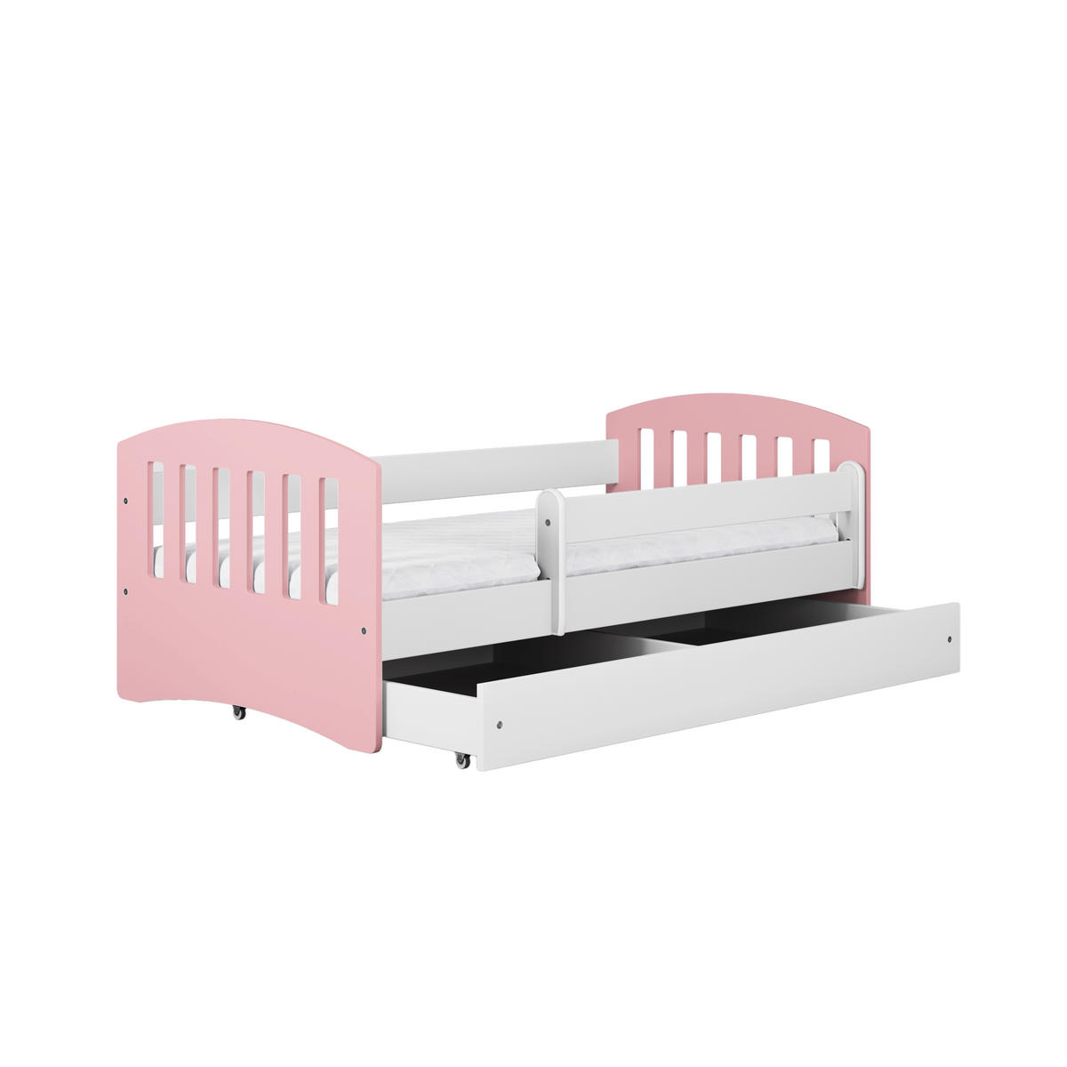 KINDERBETT CLASSIC mit Schublade und Matratze 90/65/164 - Hellrosa, Holzwerkstoff (80/160cm) - RAUMHIRSCH FURNITURE