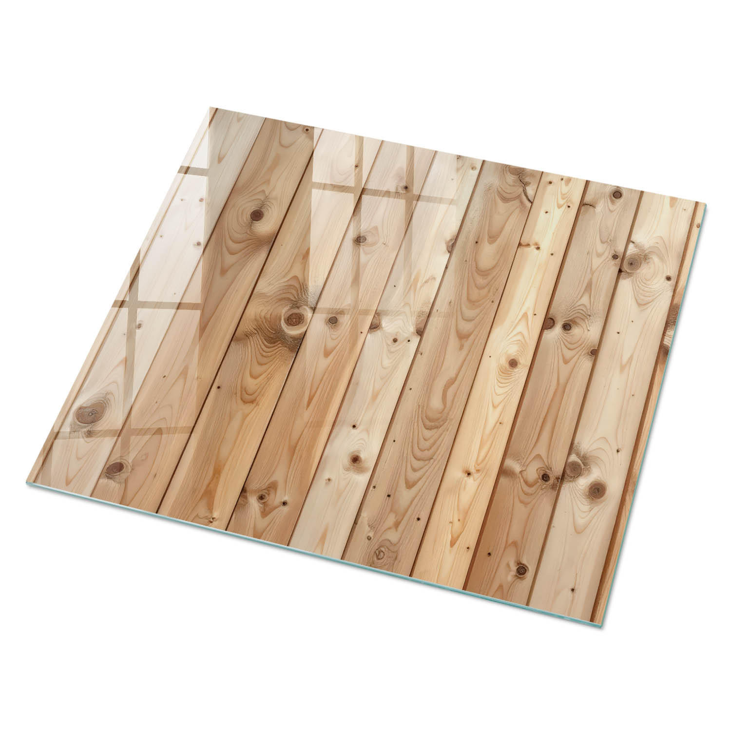 GLASPLATTE 80x60 cm – Warmes Holz - Braun, Glas (0.4/80/60cm) - ArtPrintCave