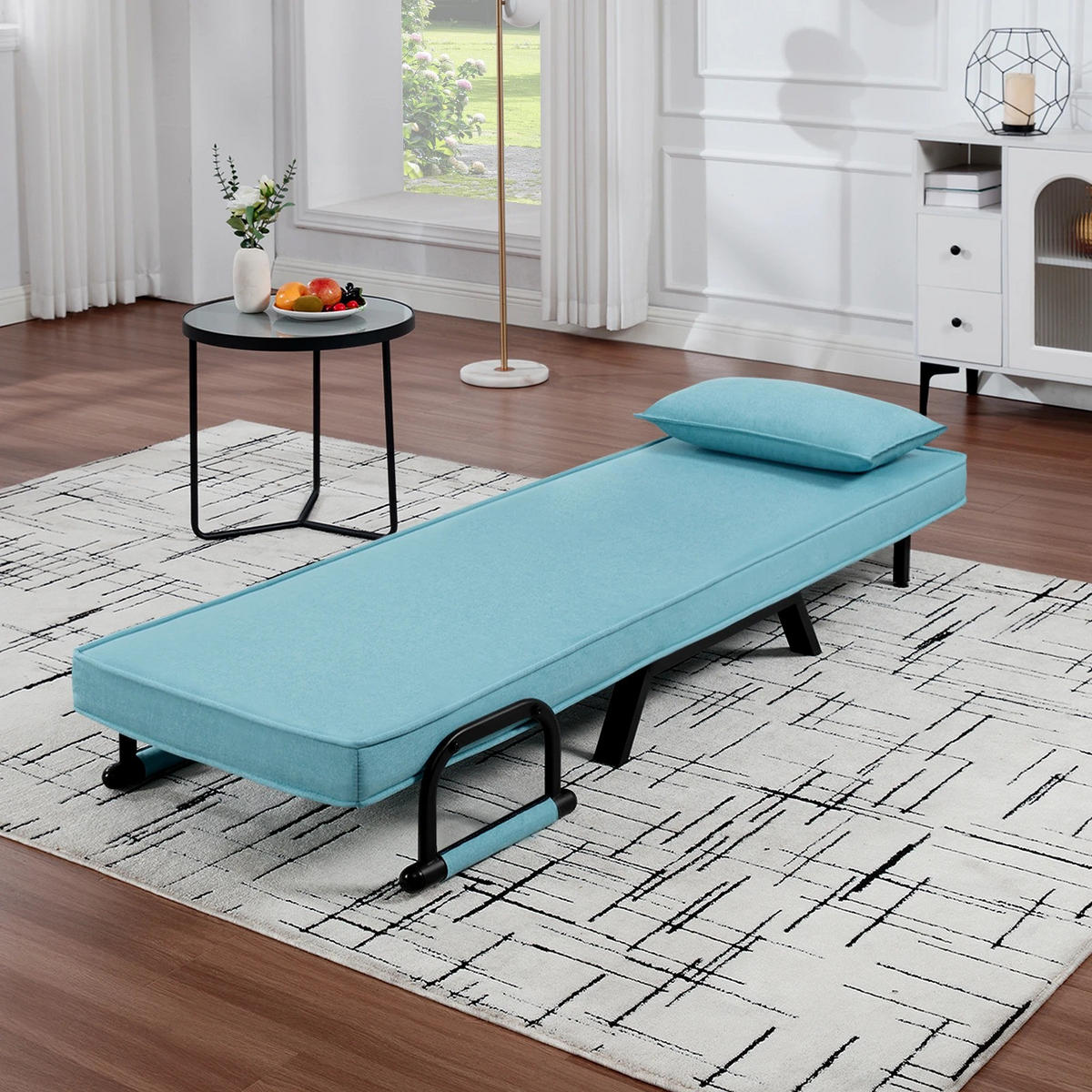 SCHLAFSOFA 3-in-1 Klappsofa Blau, 1 Stück, mit Kissen - Blau, Textil (65/75/78cm) - Kaket