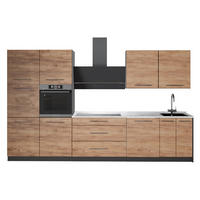 KÜCHENZEILE Fame-Line, Goldkraft Eiche/Anthrazit, 340 cm, AP Marmor - Honigeiche/Anthrazit, Holzwerkstoff (340/206.8/60cm) - Vicco