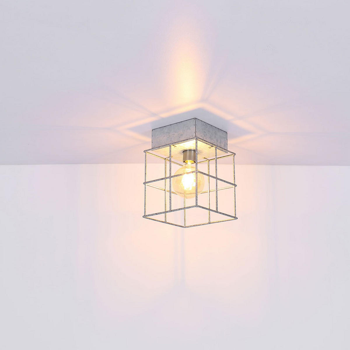 LED DECKENLEUCHTE Metall Silber - Silberfarben, Metall (20/20/20cm)