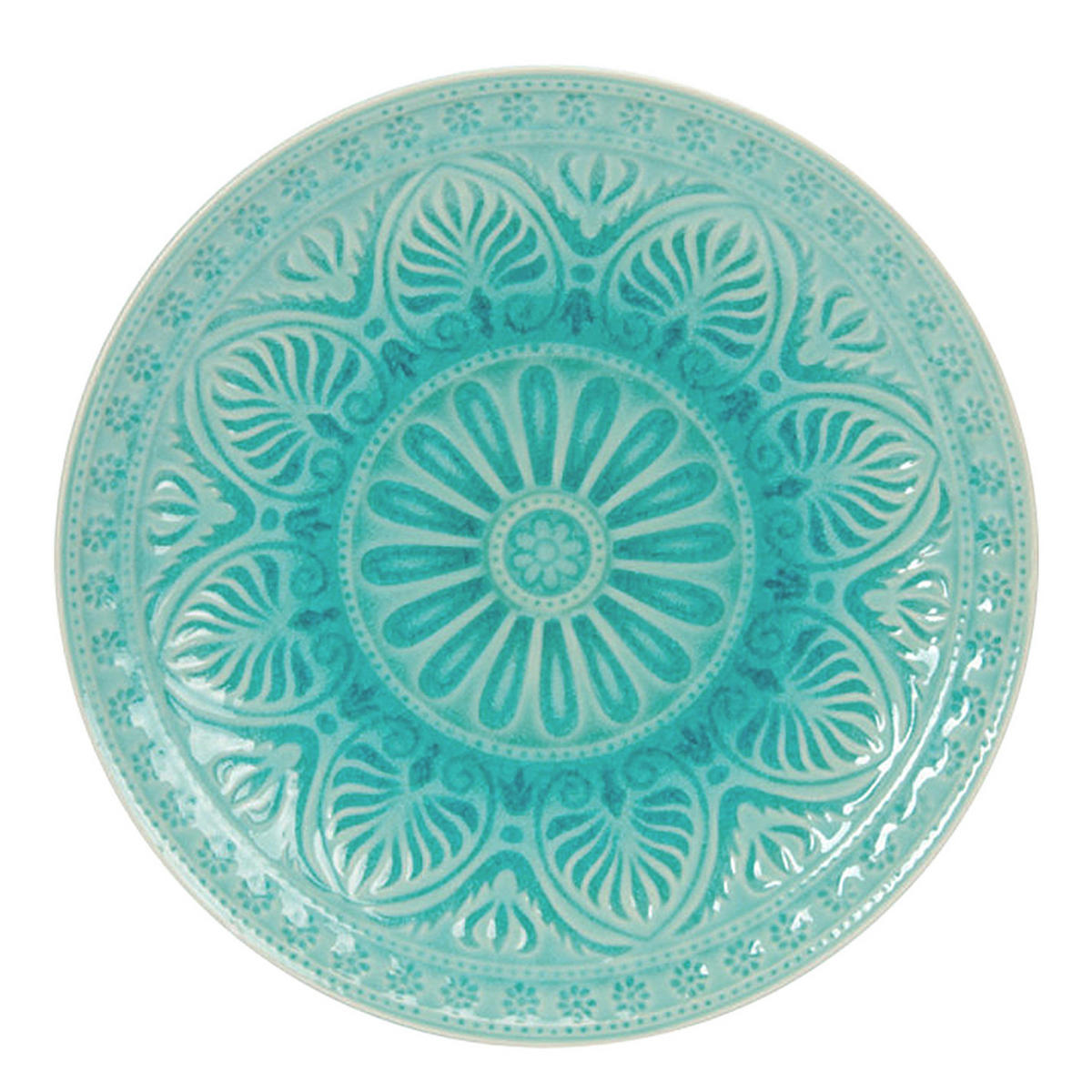 TELLER 6er-Set Sumatra 14 cm - Türkis, Keramik (14/14/1cm) - Butlers