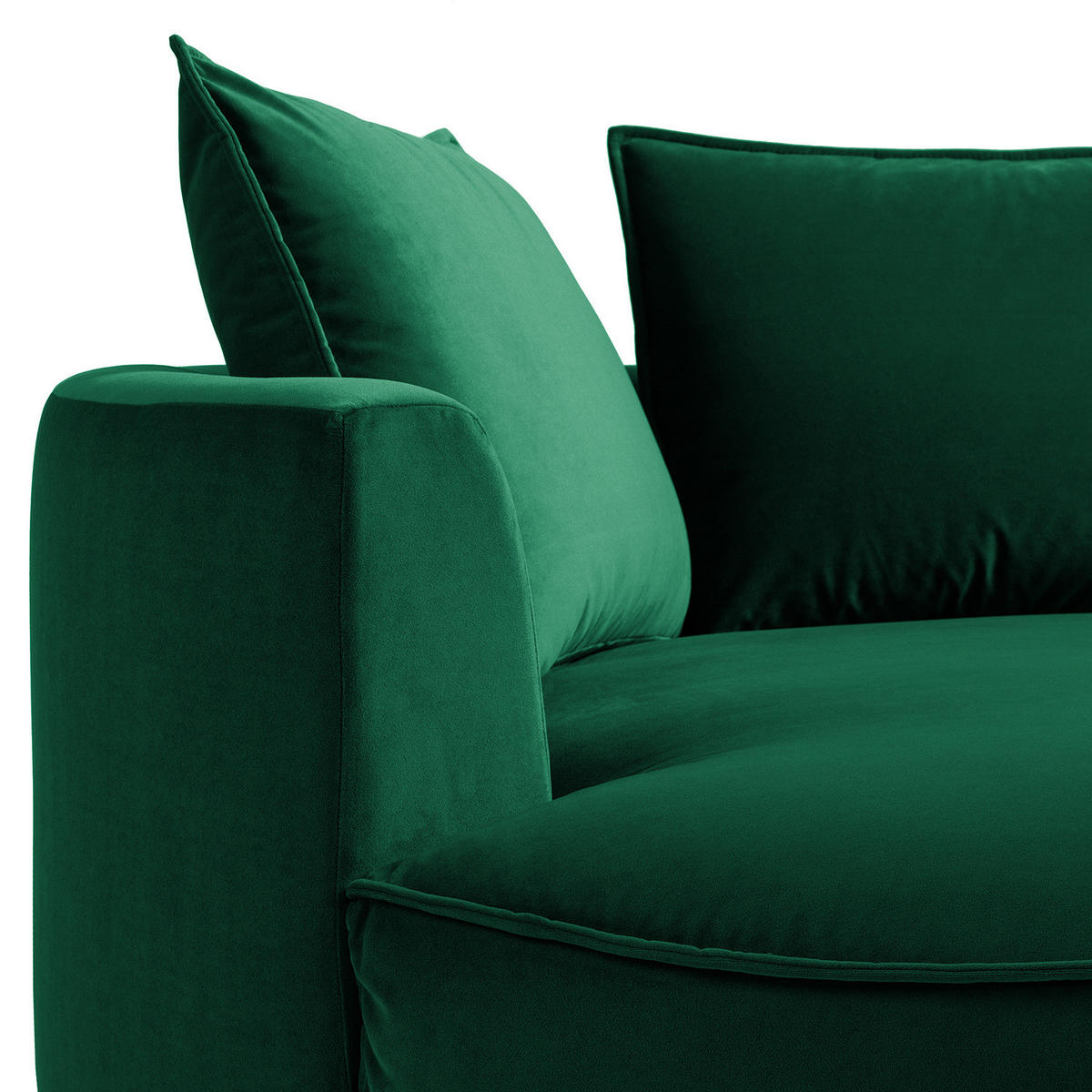 OTTOMANE - modular - Dunkelgrün/Schwarz, Kunststoff/Textil (126/82/154cm) - home24