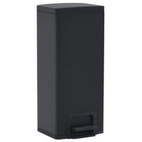 MÜLLEIMER mit Fußpedal 30L Stahl Schwarz - Schwarz, Metall (31/71/31cm) - DELUKE