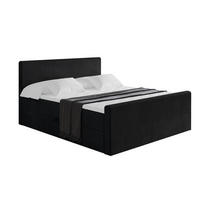 BOXBETT mit Matratze H3 und Lattenrost - TOLO-Z - 140x200 Cord - Schwarz - Schwarz, Holzwerkstoff (140/200cm) - ALTDECOR