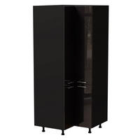 ECKVORRATSSCHRANK Essen D24N/207 Schwarz Hochglanz / Schwarz Matt 90 / 90 / 207cm - Schwarz Hochglanz/Schwarz, Holz/Holzwerkstoff (90/207/90cm) - Feldmann-Wohnen