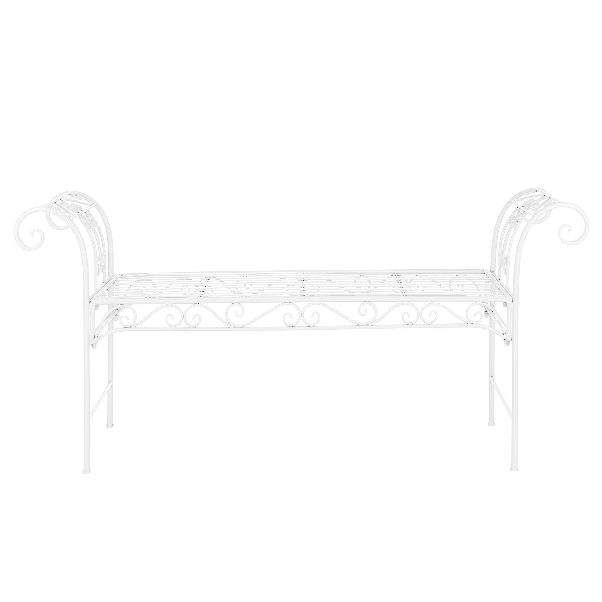 GARTENBANK Cossila - Weiß, Metall (147/70/46cm) - [en.casa]