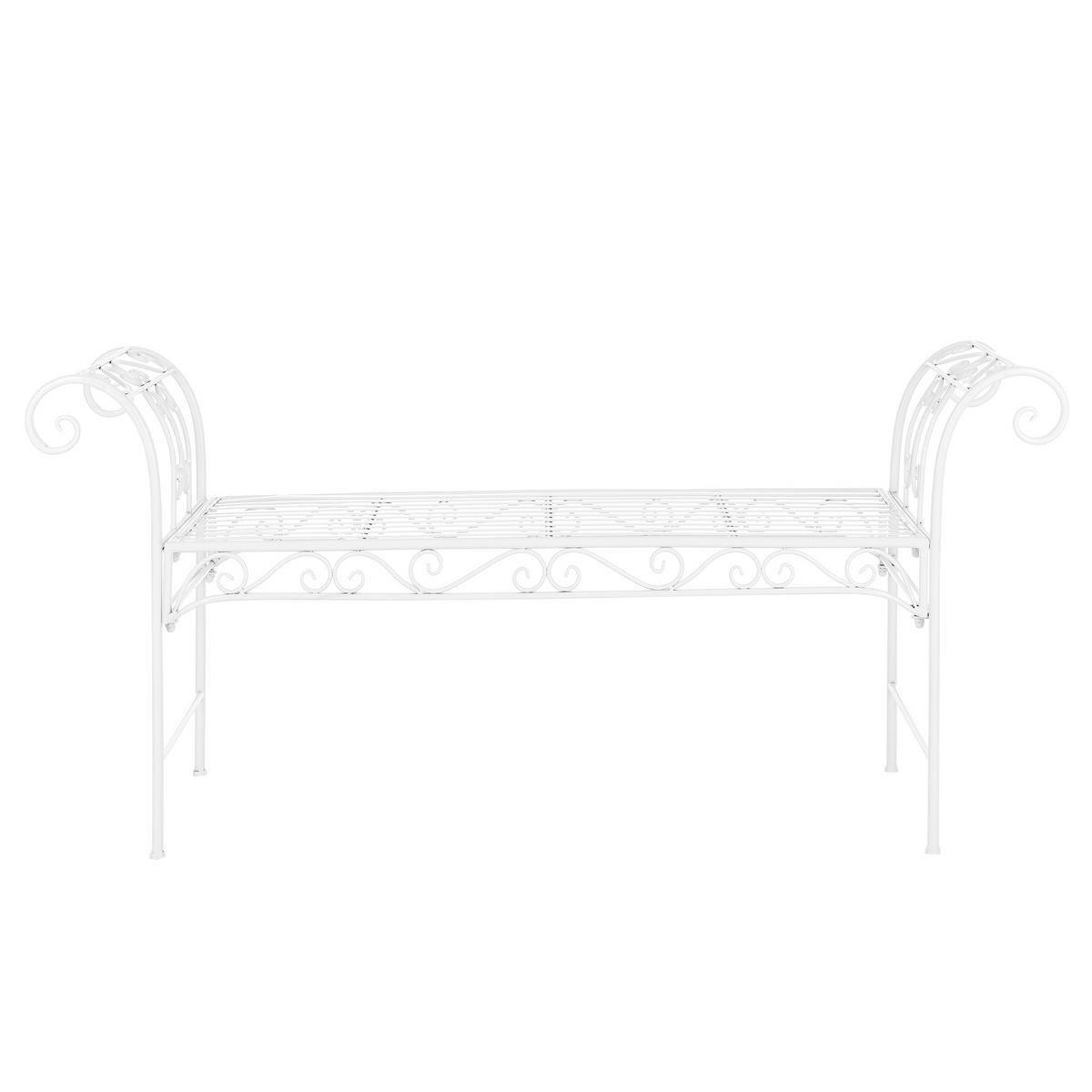 GARTENBANK Cossila - Weiß, Metall (147/70/46cm) - [en.casa]
