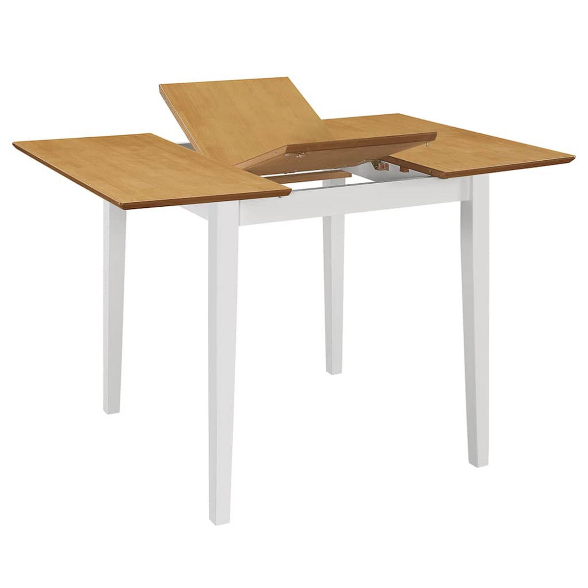 ESSTISCH Ausziehbar Weiss (80-120)X80/74 Cm Mdf - Weiß, Holzwerkstoff (120/80/74cm) - vidaXL