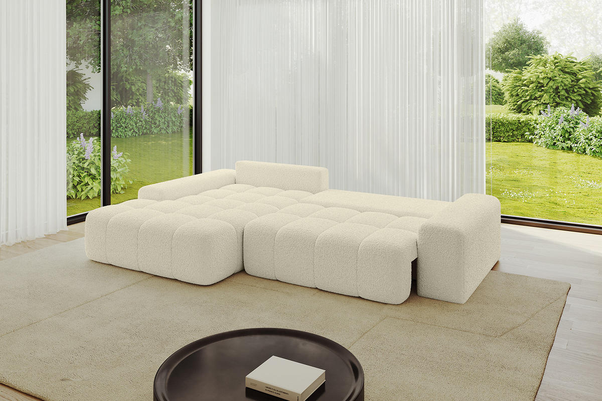 ECKSOFA Ottomane Links ENSI-L - 267x164x88 cm Creme - Creme, Holzwerkstoff/Kunststoff (267/164cm) - ALTDECOR