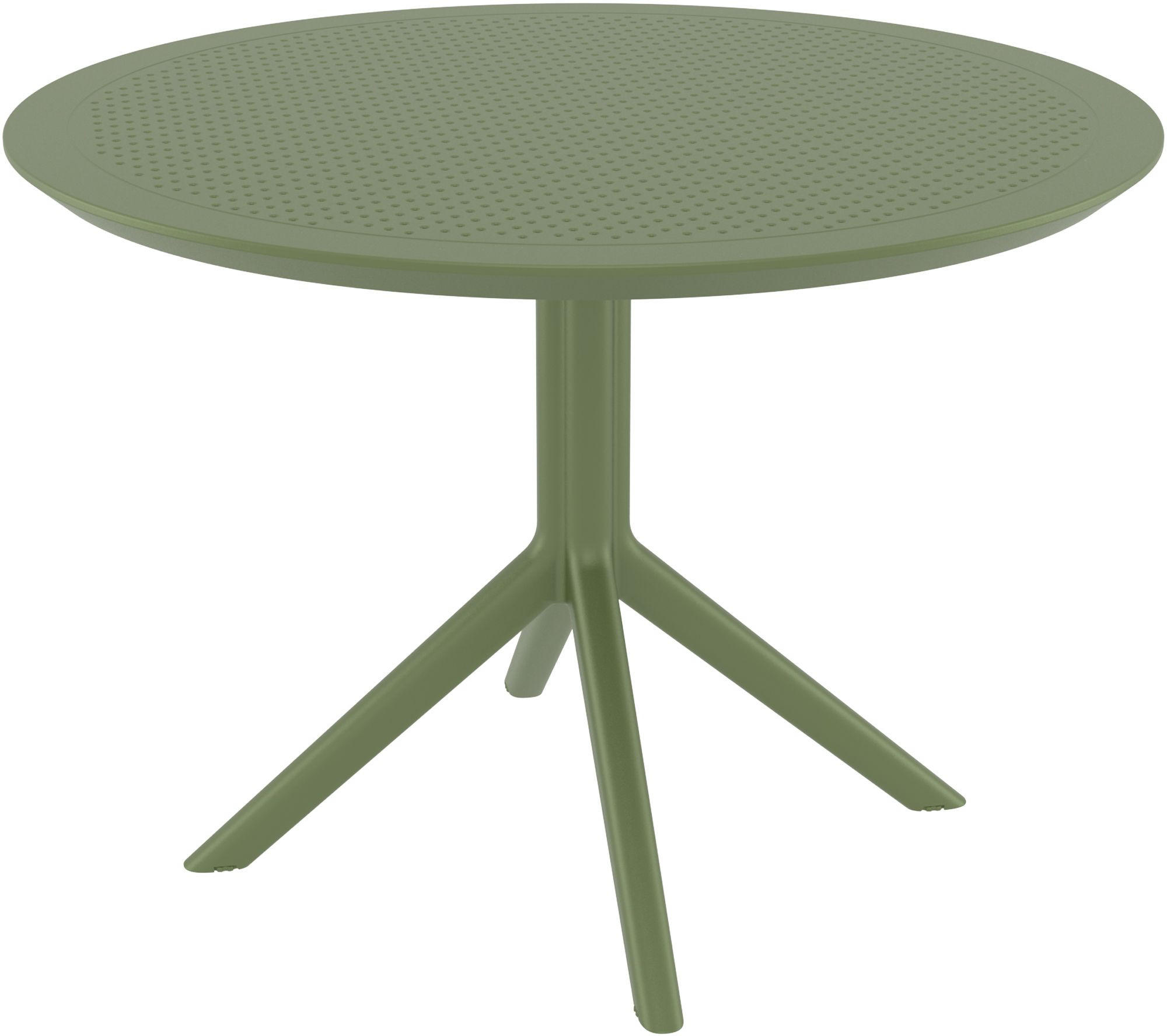 GARTENTISCH rund Ø105 cm Kunststoff Oliv - Olivgrün, Kunststoff (105/105/74cm) - CLP