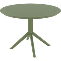 GARTENTISCH rund Ø105 cm Kunststoff Oliv - Olivgrün, Kunststoff (105/105/74cm) - CLP
