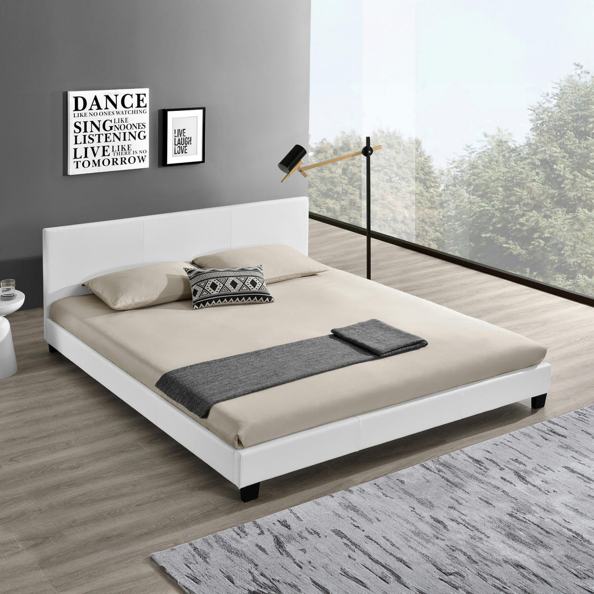 POLSTERBETT Albacete - Weiß, Textil (180/200cm) - Corium