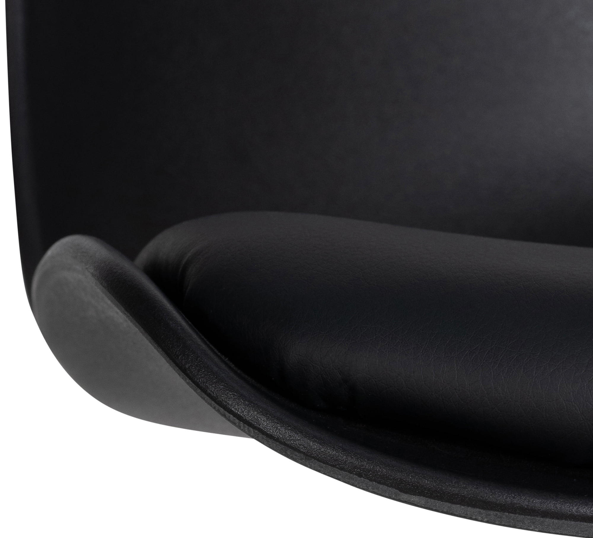 BARHOCKER 4er Set Lederlook schwarz - Schwarz, Textil/Metall (43.5/75/46cm) - CLP