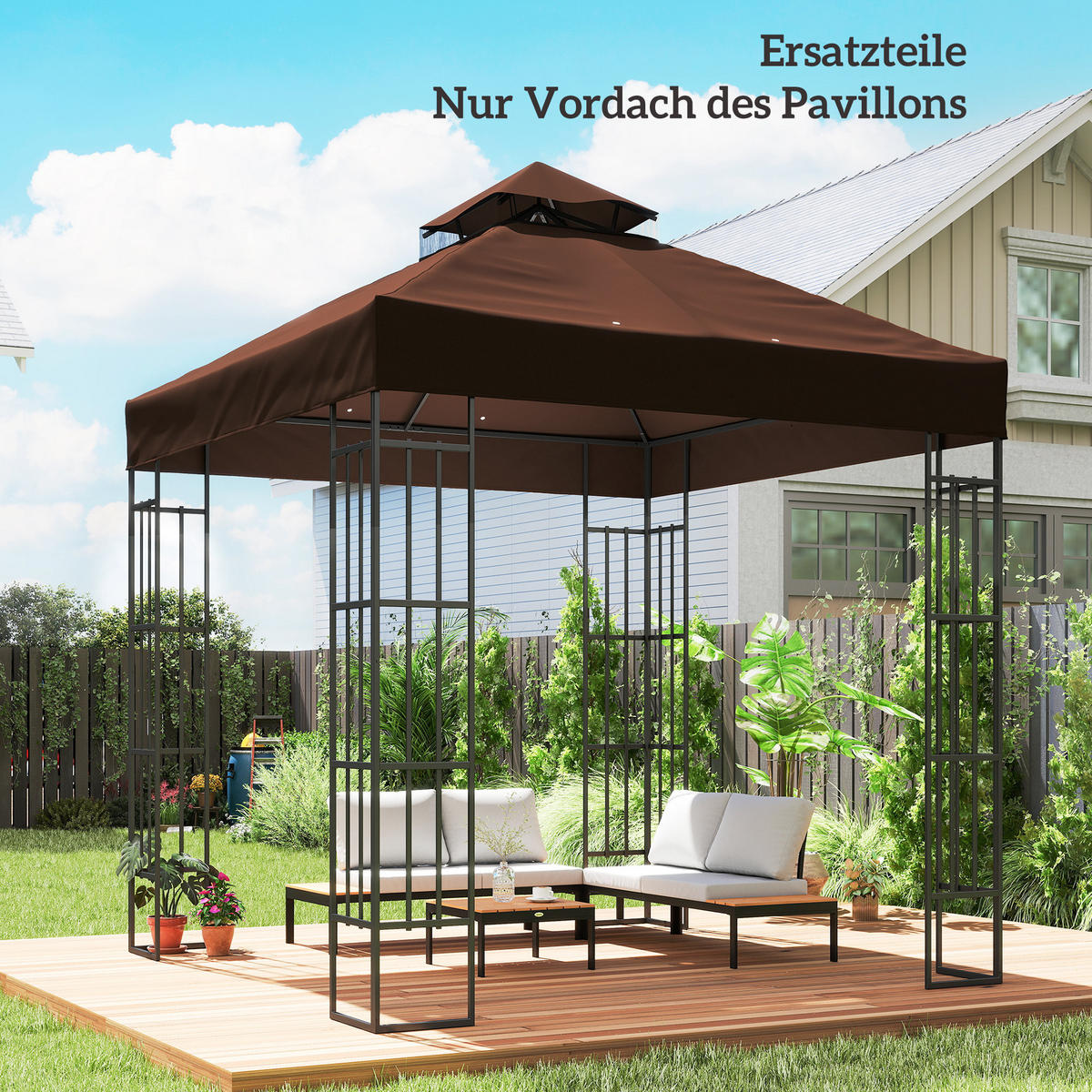 PAVILLON-ERSATZDACH aus Polyester Kaffee - Braun, Textil (300/1/300cm) - Outsunny