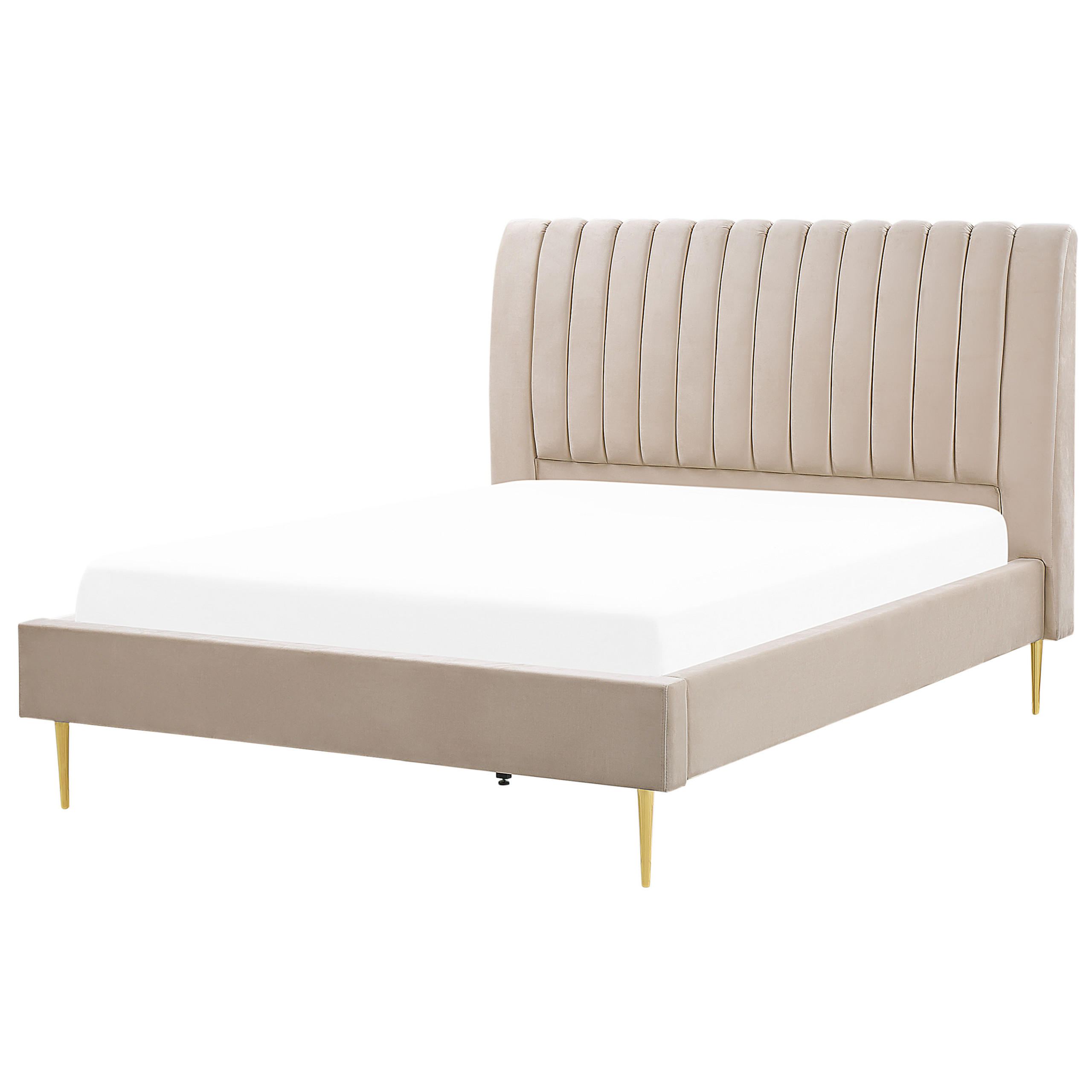 POLSTERBETT 140/200cm Sandbeige Marville - Beige, Textil (140/200cm) - Beliani