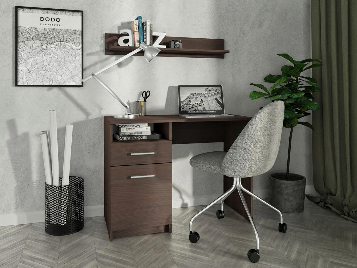 SCHREIBTISCH Bodo DSP Wenge 100/50/75 cm - Wengefarben, Holzwerkstoff (50/100/75cm) - Matkam Möbel