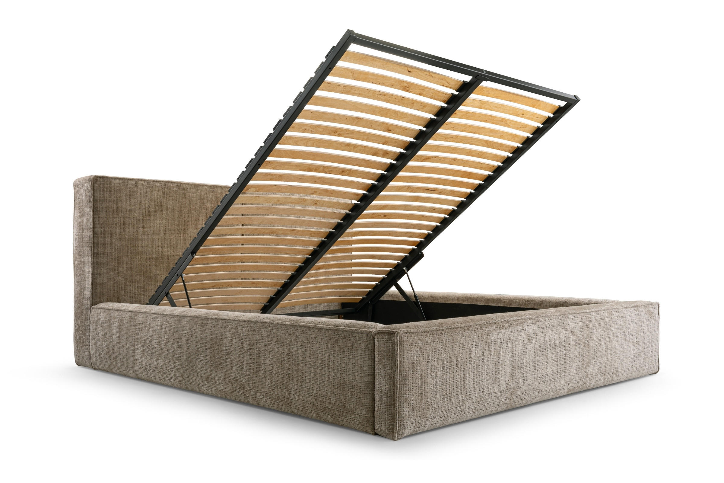 POLSTERBETT GENEVE 160/200 cm in Beige - Beige, Holzwerkstoff (160/200cm) - Deine Möbel 24