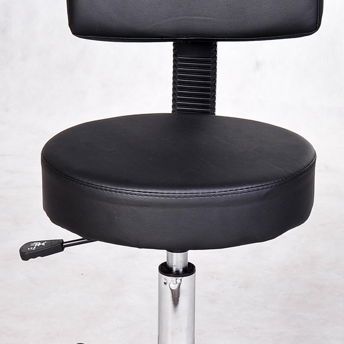 DREHSTUHL 35/35/84 cm schwarz aus Verbundleder mit Rollen - Schwarz, Leder (35/84/35cm) - OKWISH
