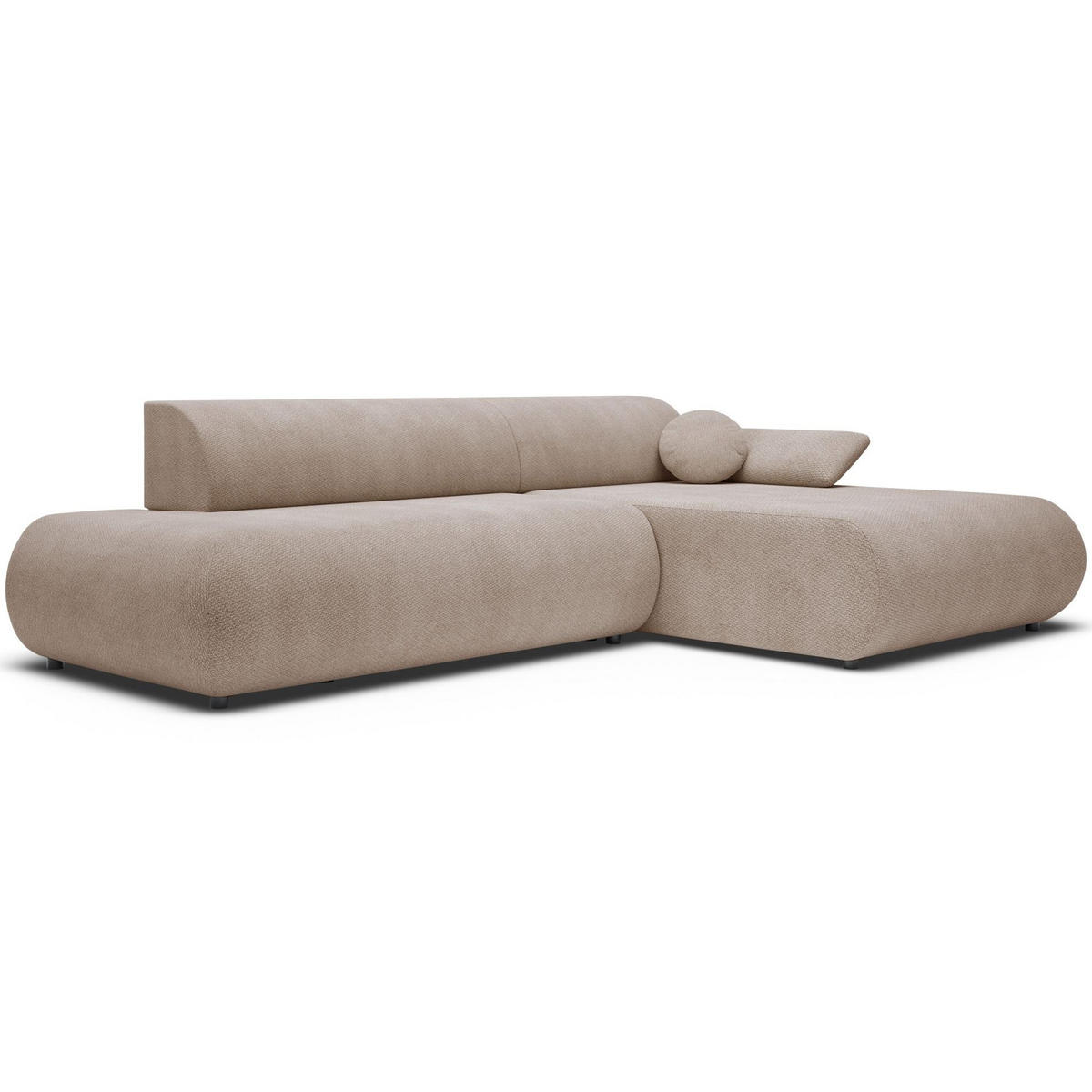 ECKSOFA Armone Beige Chenille - Beige/Schwarz, Kunststoff/Textil (173.5/286cm) - Selsey