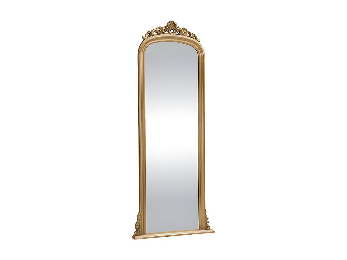 GROSSER Spiegel aus Paulowniaholz mit Zierleisten – H. 180 cm – Gold – MERRY - Goldfarben, Holz (80/180/5cm) - Vente-Unique