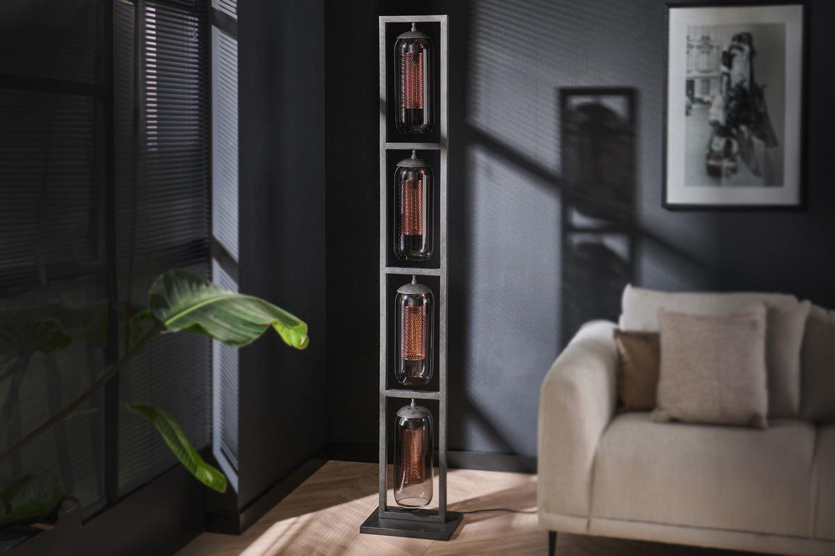 STEHLAMPE TRIEST Schwarz Glas - Schwarz, Glas (23/34/190cm) - KAWOLA
