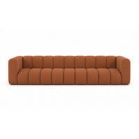 COUCH, Fünfsitzer-Sofa Grand, Veloursstoff Salvador, Braun - Braun, Holz (314/70/87cm) - Kaiser Möbel