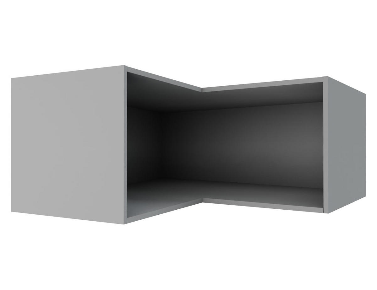 ECK-AUFSATZSCHRANK Essen W14/90/36 Weiß Hochglanz / Grau Matt 90 / 90 / 36cm - Weiß Hochglanz/Grau, Holz/Holzwerkstoff (90/36/90cm) - Feldmann-Wohnen