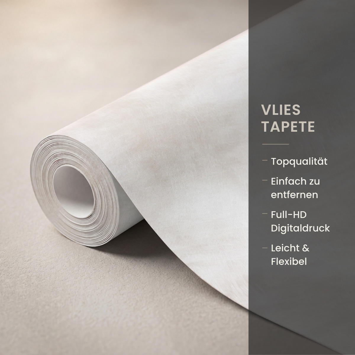 TAPETE - Dezent - Textur - Beige - 100x280 cm - Creme, Papier (100/280cm) - OnlyWow