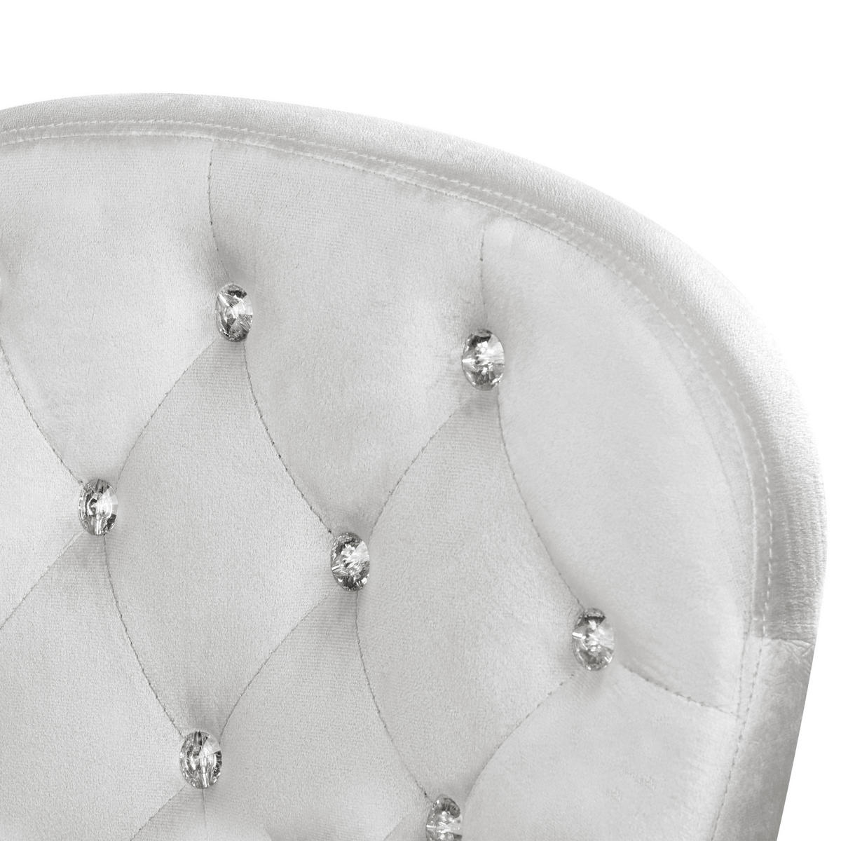 BÜROSTUHL Samtstoff Grau Princess - Grau, Textil/Metall (60/98/60cm) - Beliani