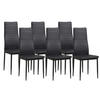 STUHL MILANO Lederimitat Metallbeine 6er Set Schwarz - Schwarz, Kunststoff/Metall (42/98/43cm) - Albatros