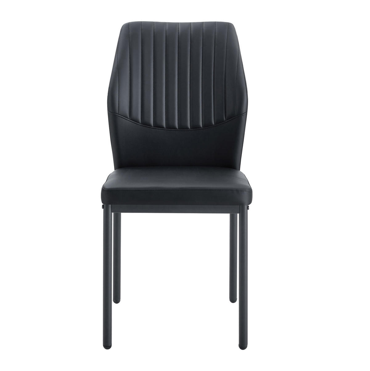 ESSZIMMERSTUHL 4er-Set mit PU-Bezug Schwarz - Schwarz, Metall (42.6/93/43cm) - Meubliv
