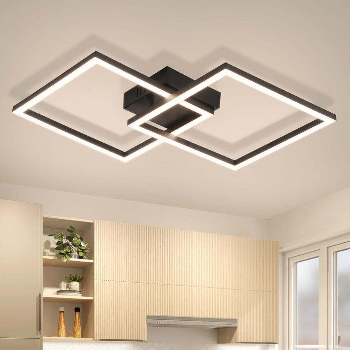 LED závěsné světlo Chloris III 40/40/7 cm - černá, plast (40/40/7cm) - Nettlife