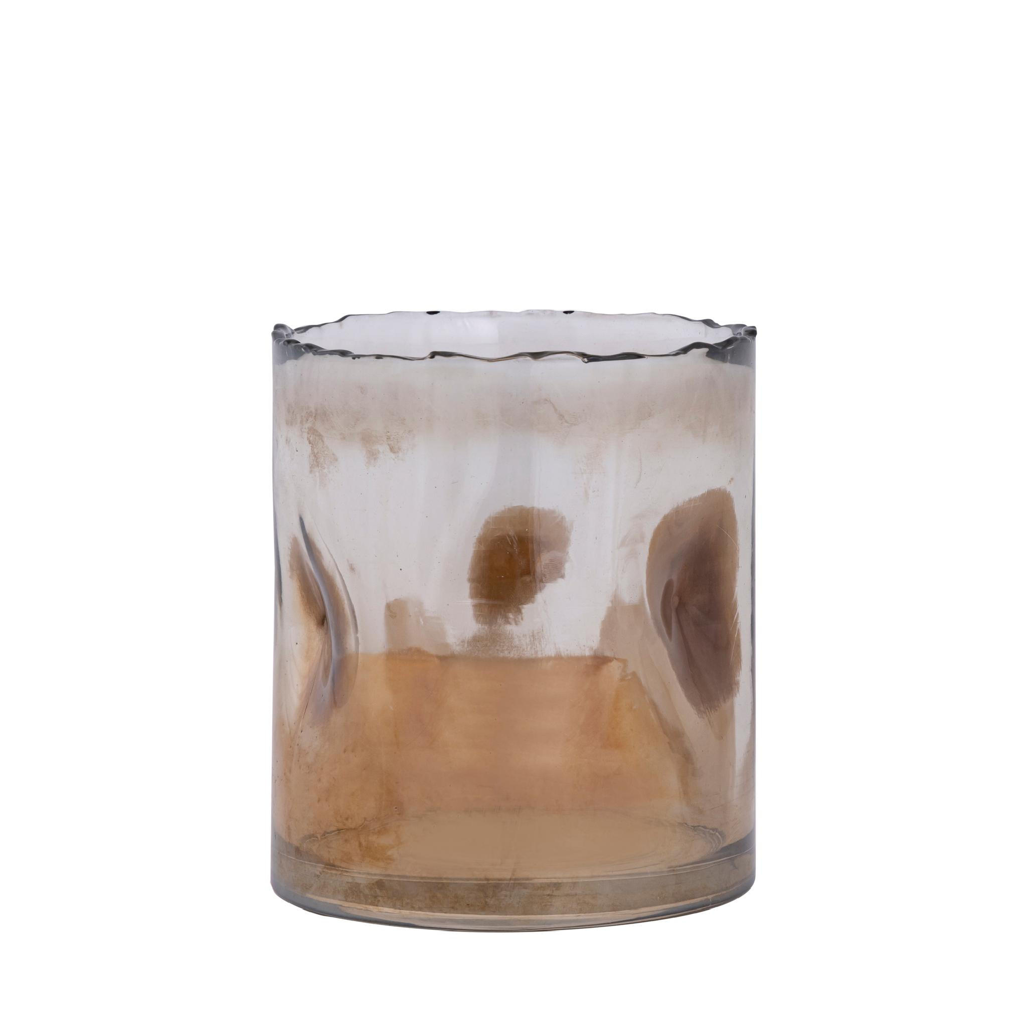 WINDLICHT Alyson Braun 12.5/12.5/15cm - Braun, Glas (12.5/15/12.5cm) - PTMD Collection