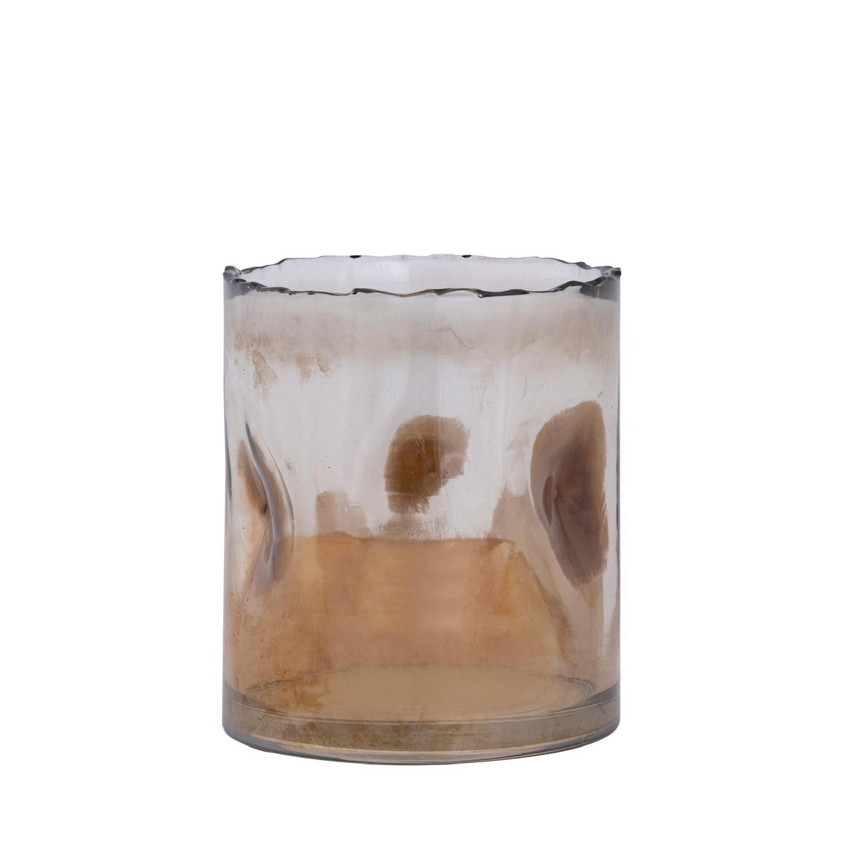 WINDLICHT Alyson Braun 12.5/12.5/15cm - Braun, Glas (12.5/15/12.5cm) - PTMD Collection