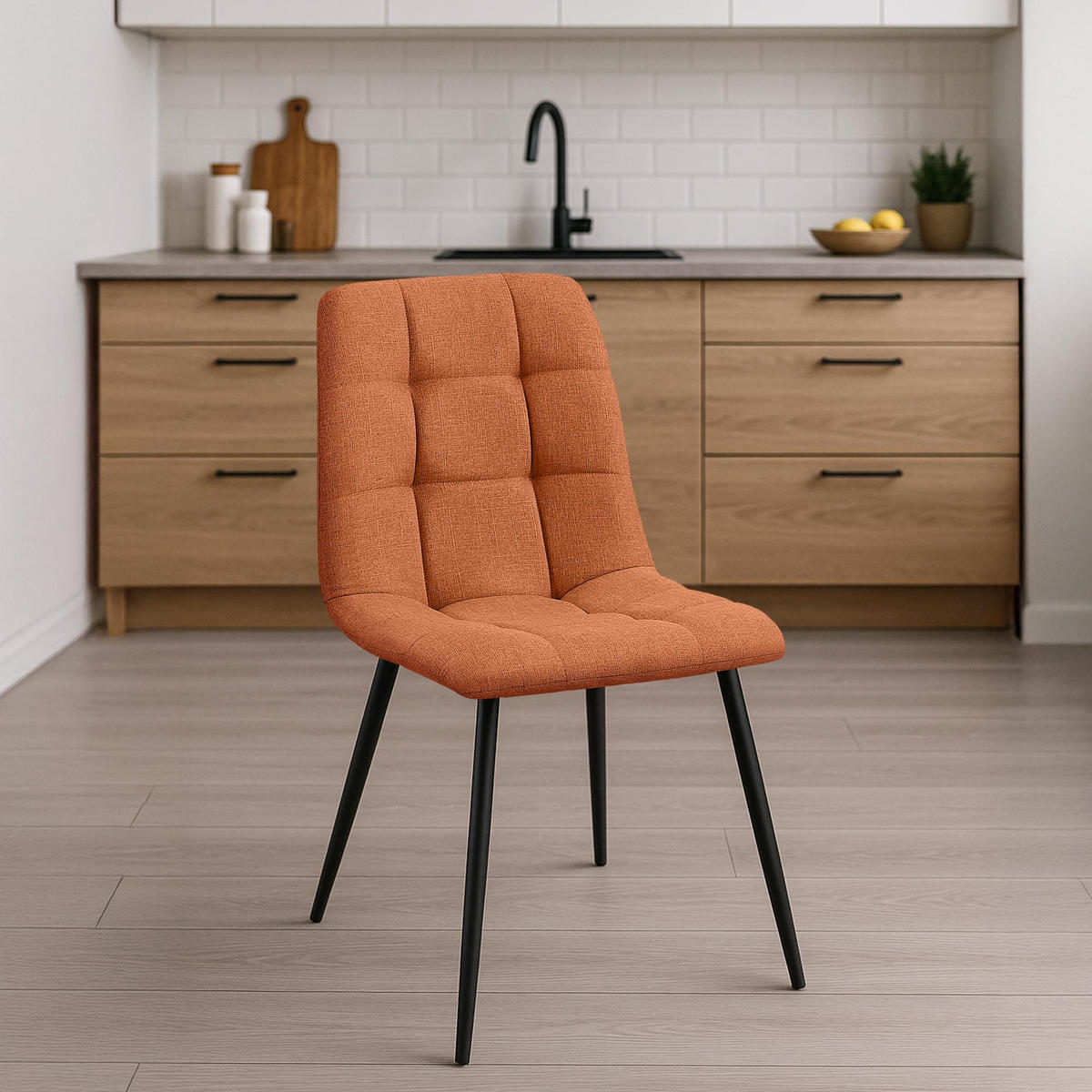 STUHL Stoff Orange - Orange, Textil/Metall (45/84/55cm) - CLP
